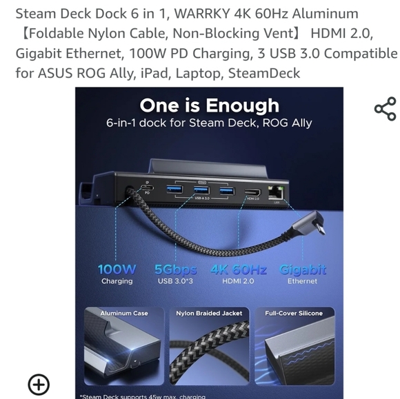 WARRKY Other - Steam deck dock 6 in 1